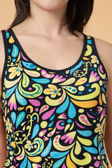 Cukoo Women Bright Floral Printed Padded One Piece Swimwear/ Swimming Costume for Women