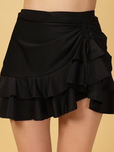 Cukoo Non-Padded Black Printed Swim top and Swim Skirt