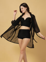 Padded Black 3 pc Swim Set