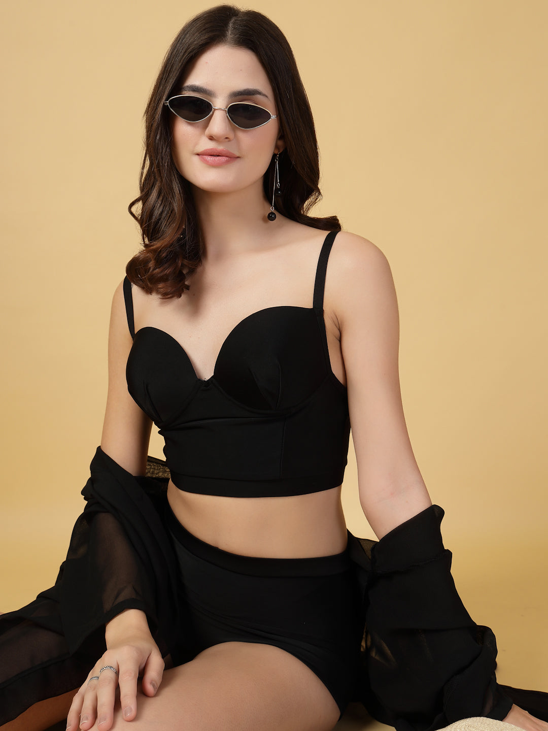 Padded Black 3 pc Swim Set