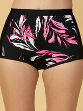 Padded Black-Pink Floral Print 3 pc Swim Set