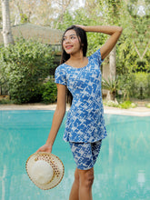 CUKOO Padded Blue Abstract Printed One-Piece Swimwear