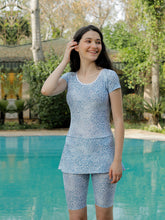 CUKOO Padded Blue Animal Printed Swimwear