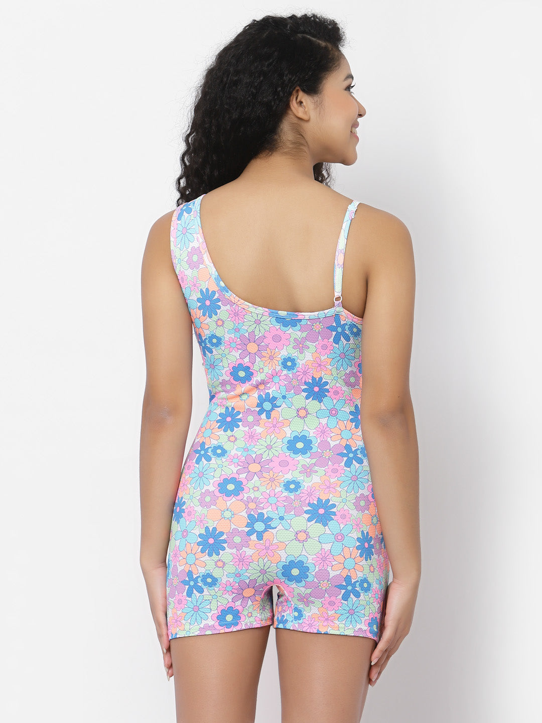 CUKOO Padded Pink Floral Printed Swimsuit