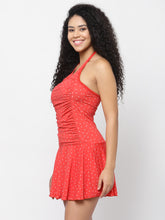 CUKOO Padded Red Halter Neck Swimwear