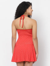 CUKOO Padded Red Halter Neck Swimwear