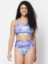 CUKOO Padded Star Printed Blue Bikini