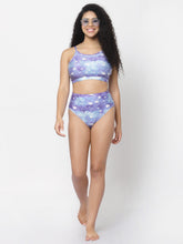CUKOO Padded Star Printed Blue Bikini