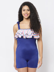 CUKOO Padded Blue Frills Swimwear