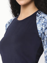 CUKOO Navy Blue Printed Two piece Swim set