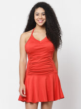 CUKOO Padded Red Halter Neck Swimwear