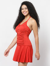 CUKOO Padded Red Halter Neck Swimwear