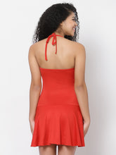 CUKOO Padded Red Halter Neck Swimwear