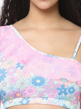 CUKOO Padded Floral Pink Two piece Skirtini Swimwear