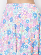CUKOO Padded Floral Pink Two piece Skirtini Swimwear