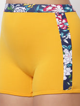 CUKOO Padded Yellow Printed Swimwear