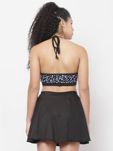 CUKOO Padded Black Two piece Skirtini Swimwear
