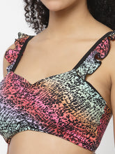 CUKOO Padded Printed Criss Cross Two piece Skirtini Swimwear