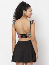 CUKOO Padded Printed Criss Cross Two piece Skirtini Swimwear