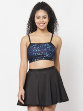 CUKOO Padded Blue Two piece Skirtini Swimwear