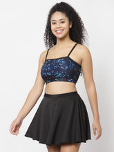 CUKOO Padded Blue Two piece Skirtini Swimwear