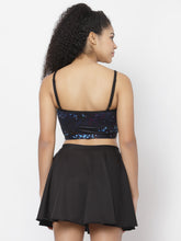 CUKOO Padded Blue Two piece Skirtini Swimwear