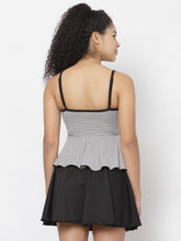 CUKOO Padded Black Two piece Skirtini Swimwear