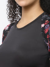 CUKOO Black Printed Two piece Swim set