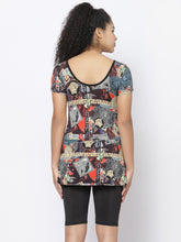 CUKOO Padded Black Printed Swimsuit