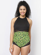 CUKOO Padded Black & yellow Animal Printed Swimwear/Monikini