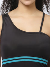 CUKOO Padded Black One Shoulder Swimwear