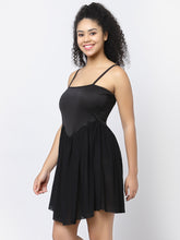 CUKOO Padded Solid Black Frill  Swimwear
