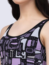 CUKOO Padded Geometric Printed One-Piece Purple Swimwear