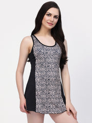 CUKOO Padded Animal Printed Black Swimwear
