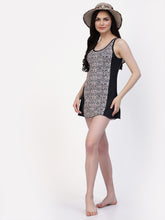 CUKOO Padded Animal Printed Black Swimwear