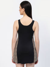 CUKOO Padded Animal Printed Black One-Piece Swimwear