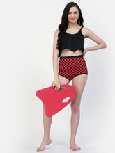CUKOO Padded Red Polka Dot Two piece Tankini Swimwear