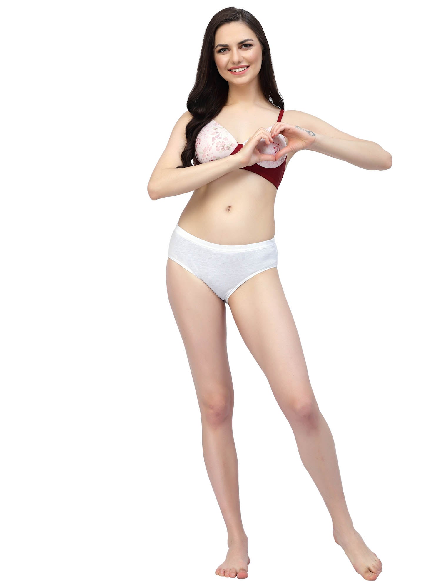 CUKOO Lightly Padded Red Floral Printed Everyday Bra
