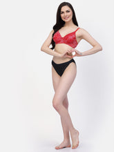 CUKOO Lightly Padded Red Lacy Everyday Bra