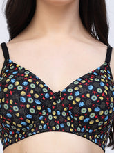 CUKOO Lightly Padded Black Printed Everyday Bra