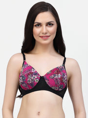 CUKOO Lightly Padded Pink Floral Printed Everyday Bra