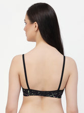 CUKOO Lightly Padded Black Printed Everyday Bra