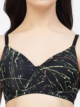 CUKOO Lightly Padded Black Printed Everyday Bra