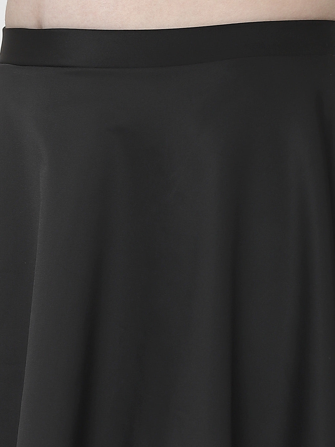 CUKOO Padded Black Solid Two piece Skirtini Swimwear