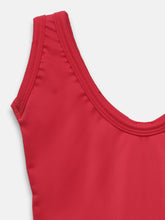 Cukoo Solid Single Piece Red Kids Swimsuit