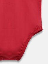 Cukoo Solid Single Piece Red Kids Swimsuit