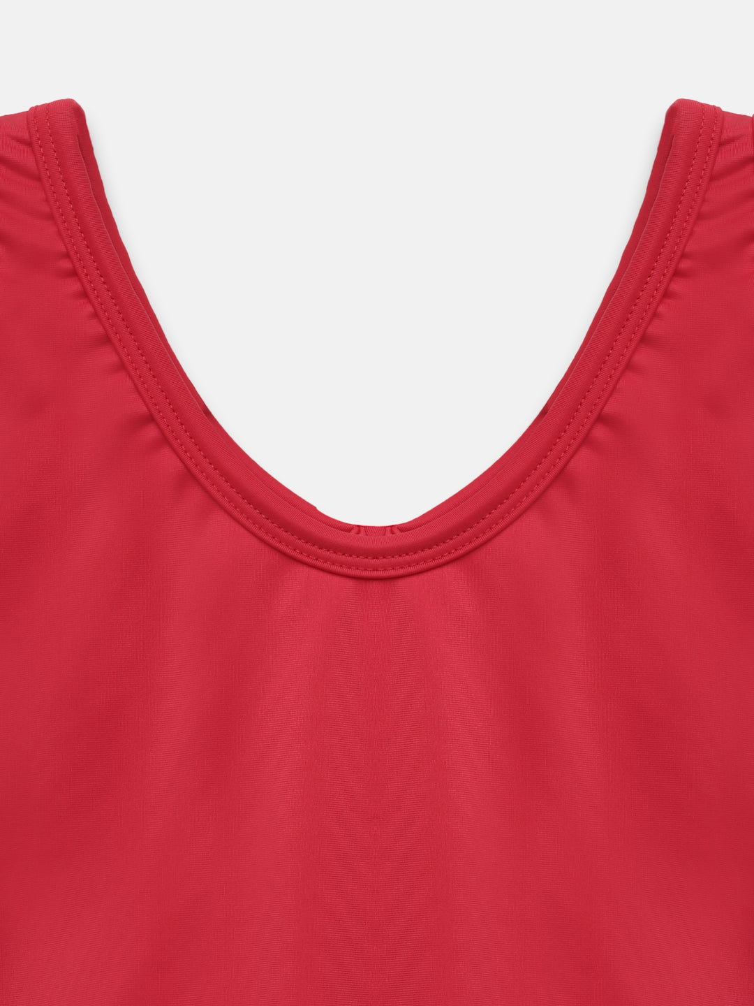 Cukoo Solid Single Piece Red Kids Swimsuit