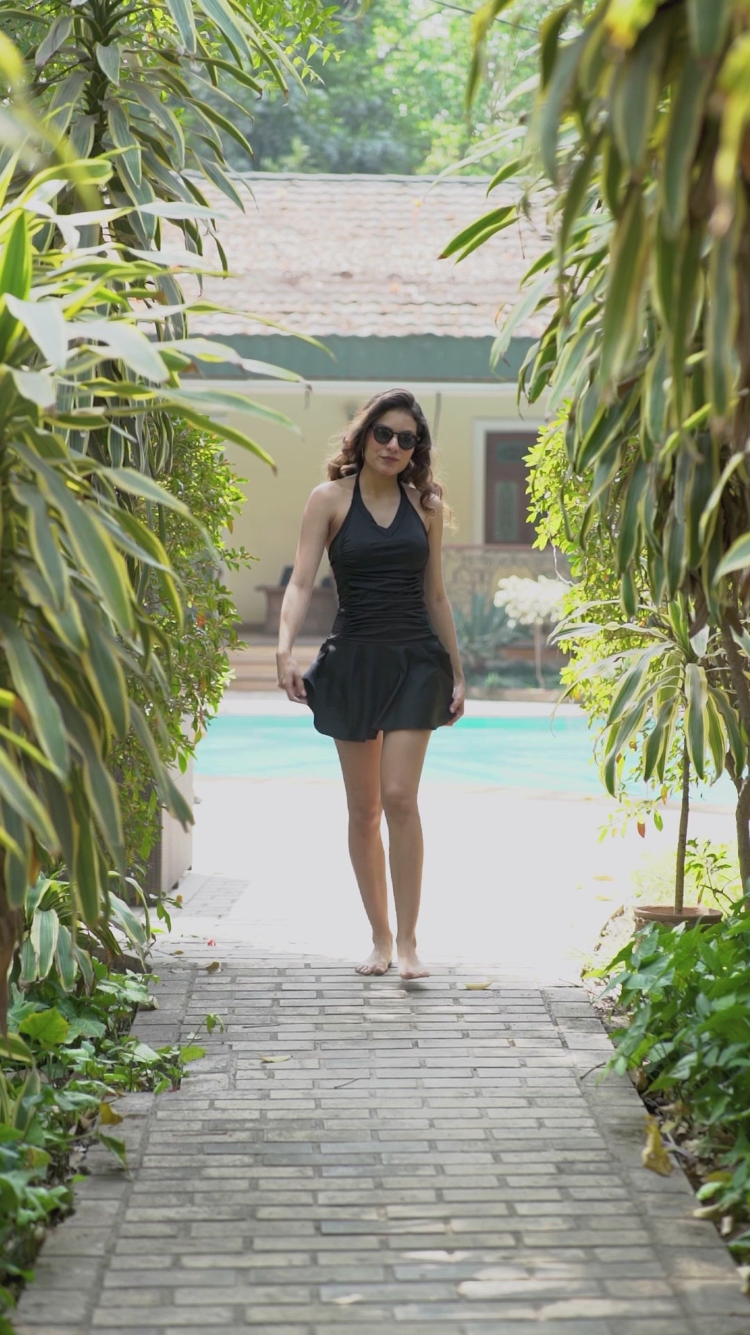 CUKOO Padded Black Halter Neck Swimwear