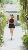 CUKOO Padded Black with Pink Border Swimsuit