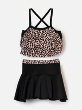 CUKOO Girls Leopard Print Swim suit set (kids swimsuit)